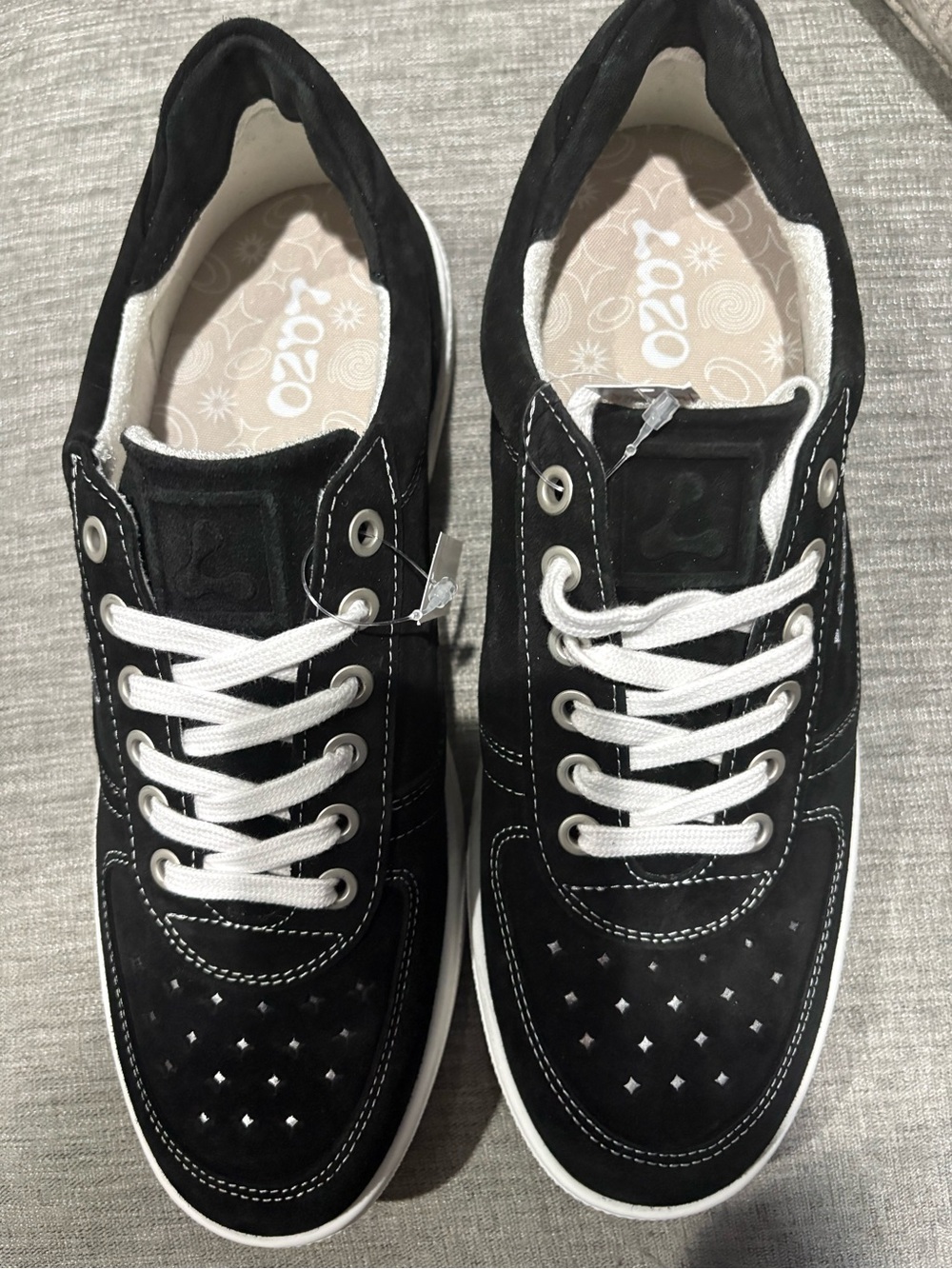 Lazo Women Black Casual Lace-Up Sneakers Size:11